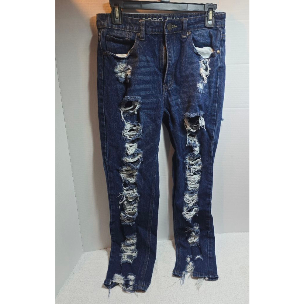 Women's Gogo Jeans Blue Distressed Mom Jeans Size 5